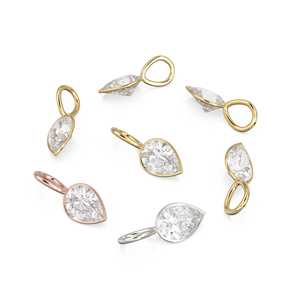 Colgante de Cuarzo Blanco en Oro Amarillo Sólido de 14k con Engaste para Joyería / Piedra de Nacimiento de Abril / Gema Blanca de 7mm / Cristal de Roca - Product Image 2