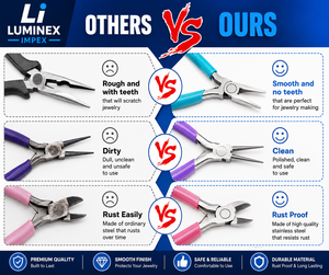 LUMINEX IMPEX LUB=113 <b>Long</b> <b>Nose</b> Stainless Steel Lightweight Smooth Work Jewelry Making Polishing Pliers for Bracelet Making DIY - Product Image 6