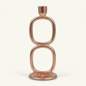 Latest <b>Copper</b> Metal Candlestick Holder Handmade Geometric Double Loop Taper Candle Stand For Wedding Party Hotel Dining <b>Table</b> - Product Image 1