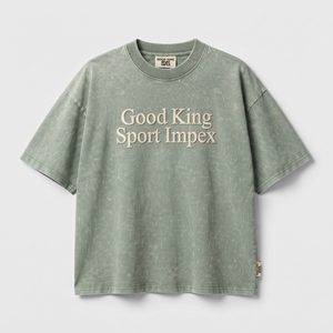 Camiseta Oversize Personalizada con Hombros Caídos, Lavado Vintage, Logotipo Bordado, Estilo Urbano, Algodón, Fabricante OEM ODM, Marca Privada, Top - Product Image 1