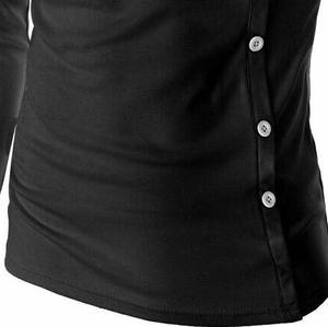 Chemise pour homme de haute qualité en coton 100% - Solide, taille personnalisée, respirante, écologique, col roulé, 220g, prix de gros - Product Image 4