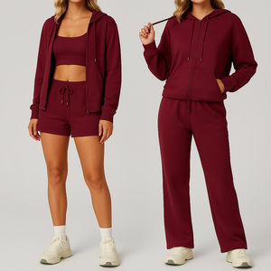 Traje Casual de Moda para Mujer 2026, Pantalones Cortos con Diseño de Paneles y Detalle de Botones, 100% Algodón, Tejido Grueso y Transpirable, Ropa Deportiva - Product Image 2