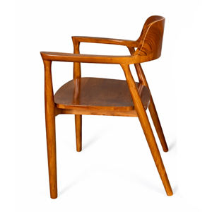 Fauteuil de salle à manger Hiroshima en teck massif de qualité supérieure, style scandinave moderne, B2B, écologique, durable, empilable - Product Image 4