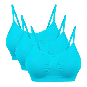 Women Sports Bra Neck Light Support Yoga Breathable Solid Color White Beige Black - Product Image 6