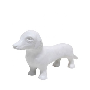 Figura de perro decorativa de Metal y aluminio, esculturas decorativas de estilo moderno personalizadas a granel, color blanco - Product Image 2