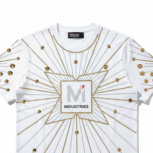 Camiseta con Brillantina y Diamantes de Imitación, Camiseta con Pedrería para Hombre, Estilo Casual, Holgada, con Diseño Gráfico de Cristales Brillantes - Product Image 2