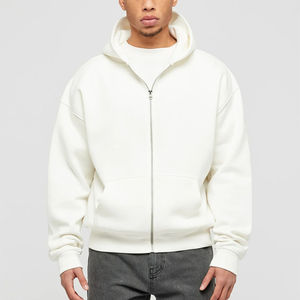 Prix compétitif – Vente en gros – Sweat à capuche zippé streetwear en polaire épaisse à double fermeture éclair pour homme - Product Image 3