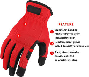 Gants de travail généraux anti-choc et antidérapants en peau de chèvre, gants de mécanicien pour le jardinage et l'assemblage industriel, gants confortables - Product Image 4