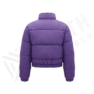 Hooded Quilted Waterproof <b>Bubble</b> Jacket Black Full Sleeve Winter Windproof Cotton Shell Knitted Fabric Polyester Filling Stand - Product Image 2
