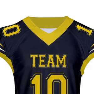 Maillot de football américain personnalisé en polyester à séchage rapide avec logo, style streetwear, en twill, pour adulte, sublimation, entraînement, maille respirante - Product Image 4