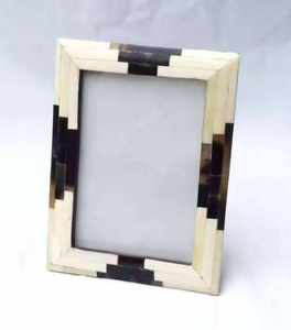 Cadre photo carré bohème en os incrusté, écologique et étanche, fait main, décoration d'intérieur unique, cadeau artistique, présentoir de table - Product Image 4