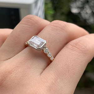 Hot Selling <b>Emerald</b> Cut Moissanite Women's Engagement <b>Ring</b> 925 <b>Silver</b> 14K Gold Prong Setting IGI Certified Wedding Jewelry - Product Image 4