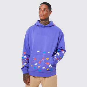 Custom Men's Printed Hoodies Heavyweight Sun faded Wash Distressed Embroidered Pullover Hoodies with Fully Customized - Product Image 3