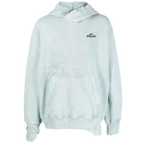 เสื้อฮู้ดดี้ทรงโอเวอร์ไซส์แบบฟอกสี พร้อมขอบผ้าริบเนื้อนุ่ม เชือกผูกปรับได้ และสไตล์ลำลองที่ใส่สบายทุกวัน - Product Image 5