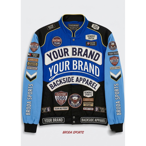 2026 Top New Best Custom Embroidered logo Red Cotton Twill Bomber <b>Jacket</b> Heavy Vintage Retro Nascar <b>Racing</b> <b>Jacket</b> for all Men - Product Image 1