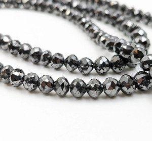 Perles Rondelles Facettées en Diamant Noir Naturel Premium 6mm, Fil de Pierres Précieuses Certifiées de 15 Pouces pour la Fabrication de Bijoux en Gros - Product Image 5