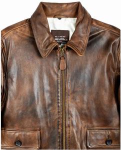 Chaqueta de cuero para hombre, estilo bomber, de cuero rojo, con cuello de piel, estilo aviador, para motocicleta, talla grande, de cuero genuino, hecha a medida. - Product Image 6