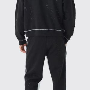Ensemble sweat à capuche et pantalon de jogging pour homme, streetwear, molleton tricoté épais, décontracté, pour l'hiver, taille à cordon, écologique - Product Image 4