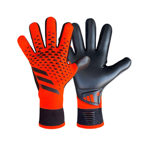 Gants de gardien de but de football, doigts entiers, PU antidérapant, respirant, silicone imprimé, sangle de poignet réglable, fermeture auto-agrippante, unisexe - Product Image 4
