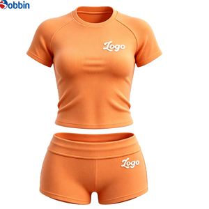 Conjuntos de Verano para Mujer, Camiseta de Algodón, Conjuntos Sexys con Logotipo Personalizado, Conjunto de Shorts, Ropa de Verano para Mujer, Conjuntos de Manga Corta - Product Image 2