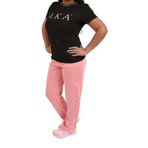 Camiseta Negra de Cuello Redondo, Corte Holgado, 100% Algodón, Impresión en Serigrafía, Cuello Redondo, Logotipo Personalizado, AKA 1908 - Product Image 2