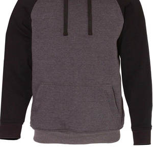Sweat-shirt à capuche gris pour homme, manches raglan, couleur unie, polaire, décontracté, manches longues, poche, tricoté, vêtement d'automne - Product Image 6