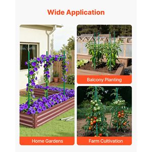 46.06-Inch Plastic Coated Metal <b>Tomato</b> Stakes 50-Pack Garden <b>Supports</b> for Plants Pointed End Garden Sticks Used for Growing - Product Image 6