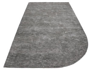 Alfombra de Lana Hecha a Mano Personalizada al por Mayor - Alfombra Moderna con Rayas Plateadas y Verdes, Texturizada y Curvada para Decoración del Hogar y Oración - Product Image 1