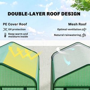 Serra Portatile a 5 Livelli con Copertura in PE ad Alta Resistenza e Tetto a Rete, Stile Tradizionale con Telaio in Legno e Metallo, Materiale PVC - Product Image 4