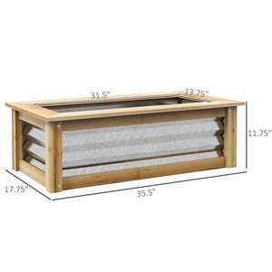 Metal and Wood Combined Vertical Garden <b>Planters</b> Raised Bed and <b>Planter</b> Box for Growing Flowers Herbs <b>Vegetables</b> - Product Image 3