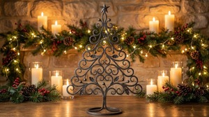 Designer Metal Christmas <b>Tree</b> Decor for <b>Tabletop</b> Living Room Office Desk and Festive Holiday Decoration Indoor Decor From India - Product Image 6