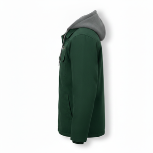 HIGHLAND EQUIPMENT CO. Veste de travail en toile verte pour homme avec capuche et fermeture éclair - Product Image 3