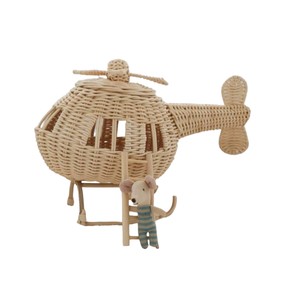 Suministro Directo de Fábrica, Juguete Infantil de Ratán, Material Seguro, Modelo de Helicóptero de Mimbre Natural, Decoración para Guardería, Regalos para Niños - Product Image 1