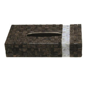 Servilletero con incrustaciones de concha Premium, accesorios hechos a mano, colección de tocador de nácar para baños e interiores con estilo - Product Image 4