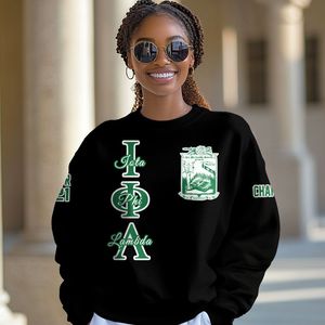 Chaqueta Universitaria Personalizada Iota Phi Lambda, Sudadera Universitaria Negra Personalizada de la Hermandad Iota Phi Lambda - Product Image 1