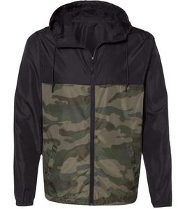 <b>Men's</b> Lightweight <b>Camo</b> Blocked Hooded Windbreaker Jacket Water-Resistant Full-Zip Outdoor Casual Activewear Outerwear <b>Coat</b> - Product Image 2