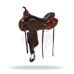 Silla de Montar Western de Cuero con Herrajes de Latón, Equipo Ecuestre Ecológico y Lavable para Montar a Caballo - Product Image 1