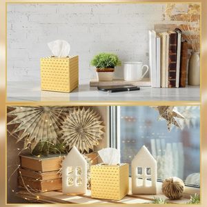 Gold Tissue Box Cover Square Facial Tissue Holder Luxury Brass Napkin Dispenser Metal Paper <b>Case</b> Desk Face Tissue Organizer Box - Product Image 6