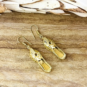 High Demand Boho <b>Slipper</b> Drop Earrings Ethnic Brass Jewelry Womens 18K Gold Plated Shoe Tribal Dangle Earrings Wholesale OEM ODM - Product Image 4