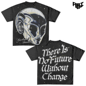 Camiseta Gráfica de Color Sólido para Hombre, Corte Holgado, Estilo Y2K, Lavado Vintage, 100% Algodón, Marca Privada OEM ODM - Product Image 1