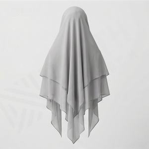 Pañuelo para la Cabeza de Color Personalizado, Khimar Instantáneo Liso, Hiyab de Seda Medina para Mujer, Khimar Nida de 3 Capas, Suave y de Primera Calidad para la Oración del Eid - Product Image 2