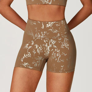 Shorts de Yoga de Cintura Alta para Mujer, Personalizados, para Gimnasio, Fitness, Casuales, Ajustados, Cómodos, Transpirables, de Spandex/Nylon, Elásticos en 4 Direcciones - Product Image 1