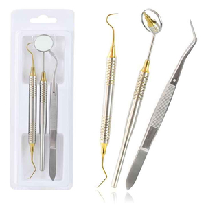 Juego Completo de Instrumentos Dentales Profesionales de Acero Inoxidable: Espejo, Sonda y Pinzas para un Examen Dental Preciso - Product Image 6
