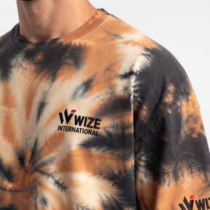 เสื้อยืดคอกลมแขนสั้นผู้ชายไซส์ใหญ่พิเศษ ลายมัดย้อม ผ้าฝ้าย ทรงหลวม สไตล์ลำลอง ยี่ห้อ WIZE INTERNATIONAL - Product Image 4