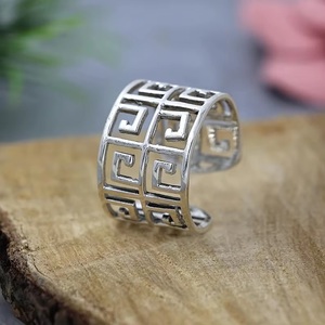 Heaven <b>Crafts</b> KA-894 Sterling Silver Eternity <b>Ring</b> 925 Adjustable Handmade Spiral Band Women Vintage Bohemian GIA Certified - Product Image 5