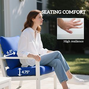 Juego de 4 Cojines para Sillas de Patio Azul Marino, Resistentes a la Decoloración, con Cojín para Asiento y Respaldo, Repuestos para Exteriores - Product Image 5
