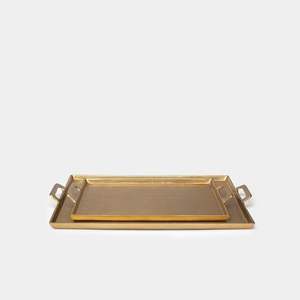 Plateau en aluminium artisanal avec motifs artistiques traditionnels pour une présentation et un service de table de luxe - Product Image 3