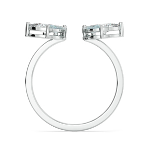Butterfly Shape Marquise Diamond Cocktail <b>Ring</b> Rhodium Plated 925 <b>Silver</b> Women's Romantic Engagement Jewelry - Product Image 3