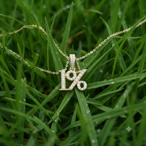 <b>Solid</b> 10K <b>Gold</b> One Percent Symbol Iced Sparkling Minimalist Statement Necklace Natural Diamond <b>Pendant</b> Fine <b>Pendants</b> Charms Gift - Product Image 6