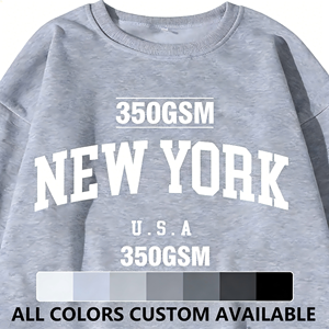 Sweat-shirt gris oversize à col rond pour homme, imprimé New York U.S.A, pull décontracté en coton tricoté pour l'automne, manches régulières, anti-boulochage - Product Image 6